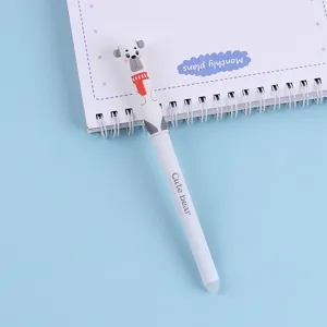 Lindo oso de dibujos animados bolígrafo de gel borrable 0.7 mm bolígrafo neutro papelería