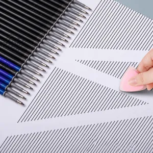 Erasable gel pen refills set with black and blue ink for smooth writing and clean erasing.