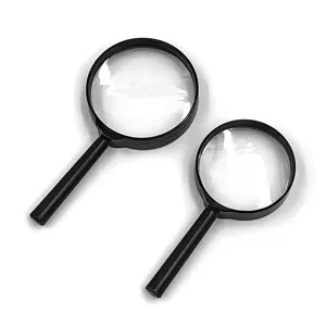 Handheld Magnifying Glass Optical Plastic Handle Black Frame Reading Magnifier Portable Magnifying Tool For Reading