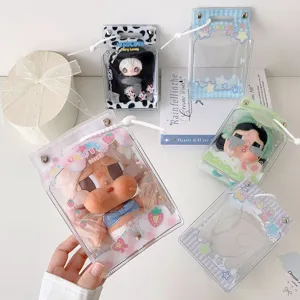Selection of transparent milk box doll display bags with cute pastel patterns and colors