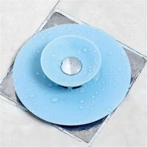 Blue silicone UFO floor drain cover deodorizing anti clogging sink strainer for kitchen