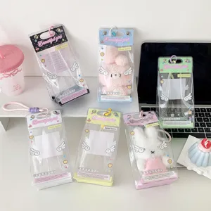 Clear PVC Angel Wings Doll Display Storage Hanging Bag Mini Transparent Dustproof Keychain Pendant Pouch For Cartoon Plush Dolls