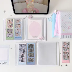 Vista detallada de un álbum de fotos de PVC para coleccionar tiras de tarjetas fotográficas