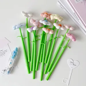 Set of creative fabric flower gel pens for students, ideal for stationery gifts