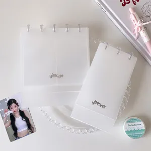 Minimalist transparent PP desk photo album for photocard collection and display use