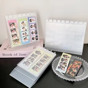 Transparent minimalist mushroom ring photocard album for storing four-grid photos