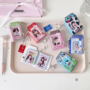 Mini álbumes de fotos con forma de cartón de leche para coleccionar tarjetas y fotos