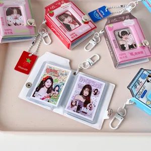 Mini álbum de fotos de cartón de leche con ranuras para tarjetas y diseño pastel