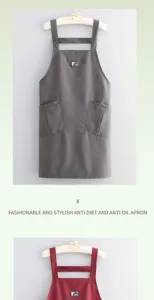 Baumwolle Küchenschürze mit Brusttasche und Trägern, atmungsaktives Design zum Kochen.