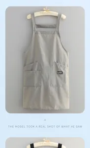 Lightweight solid color apron for summer catering work cooking, breathable waterproof design.