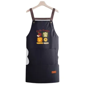 Cute Japanese style kitchen apron, waterproof and oilproof adult work apron with pockets.