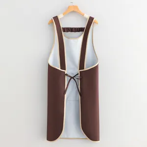 Minimalistische braune Küchenschürze mit wasserdichtem Design für Hausfrauen und Kaffeebars.