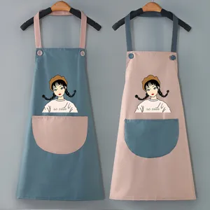 Grembiule Impermeabile Per Cucina Casa Ristorante Lavoro Unghie Unisex Poliestere Cartone Animato Tasca Carina Grembiule Con Pettorina Regolabile