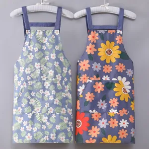 Grembiule da Cucina Impermeabile in Cotone Fiammato Con Tasca per Uomo Donna Grembiule da Lavoro e Pulizia