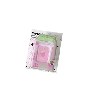 Lindo mini álbum de fotos de cartón de leche de fresa rosa para tarjetas pequeñas