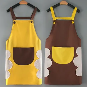 Grembiule da cucina impermeabile stile coreano con asciugamani, abbigliamento da lavoro anti-olio.