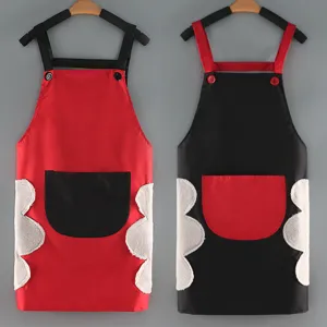 Grembiule da cucina impermeabile con asciugamani laterali, elegante grembiule da lavoro.
