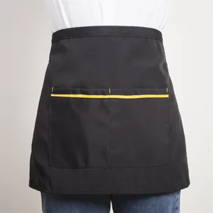 Canvas Half Apron with Pockets Adjustable Waist Ties Commercial Home Kitchen Cooking Baking Cafe Restaurant Apron