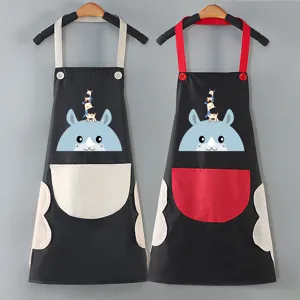 Waterproof kitchen apron with wipeable hand towels and pockets for cooking housework cleaning