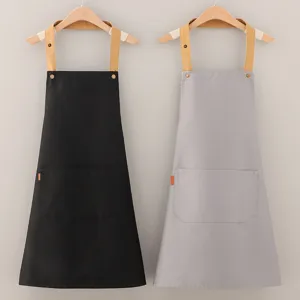 Tablier de Travail en Coton Minimaliste Avec Sangle de Cou Réglable et Grande Poche Cuisine Cuisine Restaurant Tablier de Serveur
