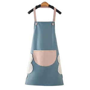 Grembiule da cucina impermeabile con tasche per asciugamani e tracolla per cucinare a casa.