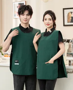 Delantal de café impermeable y resistente al aceite chaleco de trabajo transpirable ajustable.