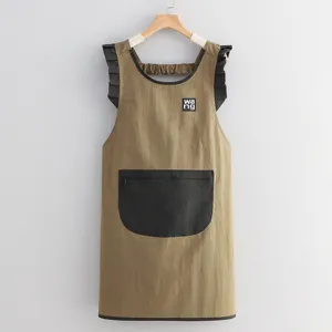 Water-resistant oil-proof cooking apron for women kitchen baking fashion work vest dress