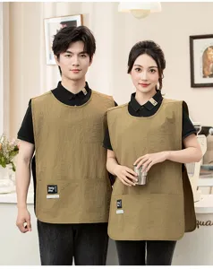 Chaleco de trabajo impermeable para barista, cafetería y salón. Resistente y bolsillos.