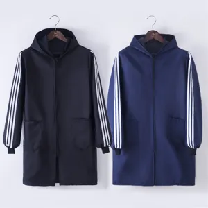 Winter Warm Thick Fleece Lined Waterproof Long Sleeve Smock Hooded Outerwear Workwear Jacket For Adults
