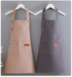 Children canvas apron kids painting smock waterproof adjustable neck strap with handy pockets