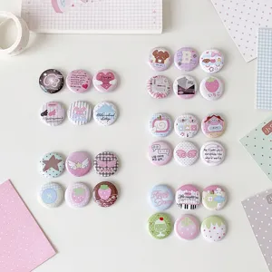 Collection of 25mm cute cartoon mini badges with pastel illustrations