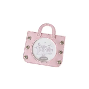 Pink ballet handbag shaped badge holder and protector for anime pins display pendant