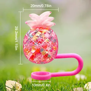 Rosa Ananas Strohhalm Abdeckung fur Stanley Becher 10mm Staubschnapper Glitzer Zubehoer