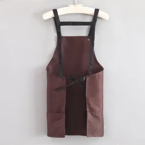 Short kitchen apron for home cooking, breathable waist apron with pockets and adjustable straps