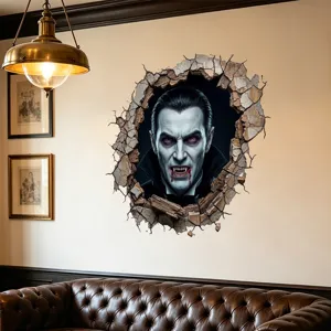 Adesivo murale vampiro 3D realistico effetto rottura muro decorazione horror Halloween