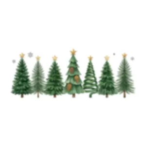 Pegatinas electrostáticas de árboles de Navidad con estrellas y piñas de pino.