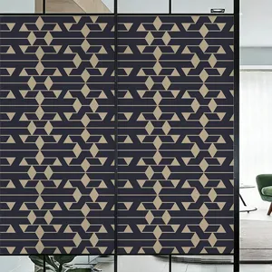 Geometric abstract frosted window film for privacy protection in study or office