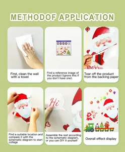 Comprehensive step-by-step application guide for Christmas Santa Claus wall stickers