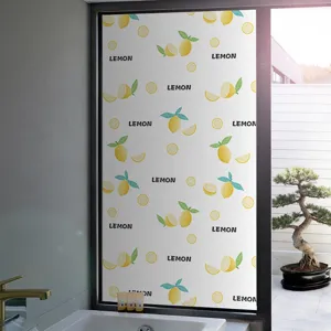 Película esmerilada decorativa para ventanas con limones para privacidad y hogar