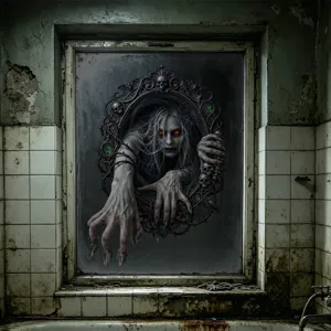 Scary ghost woman Halloween window sticker for horror atmosphere home decoration