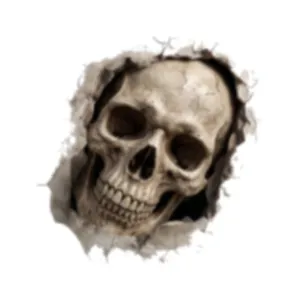 Adesivo murale 3D teschio Halloween realistico con effetto muro rotto per decorazioni