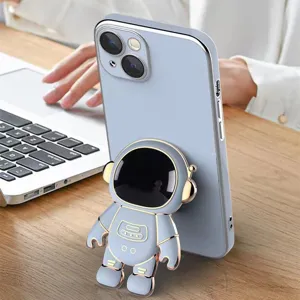 3D Cartoon Astronaut Handyhülle Halter Ständer Kreative Faltbare Rückseite Aufkleber