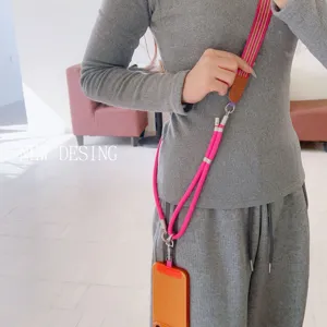 Crossbody phone lanyard multi-functional adjustable strap with durable nylon rope and case.