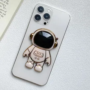 3D Cartoon Astronaut Handyhalterung Vergoldeter Klappbarer Griff Handyständer Zubehör
