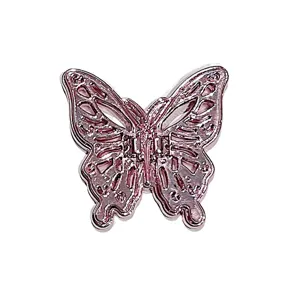 Rosa metallischer Schmetterling Handyhalter, kreativer Klappflügel Ständer fürs Telefon.