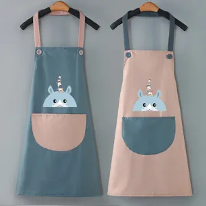 Grembiule da cucina impermeabile per uomo e donna, simpatica stampa cartone animato con tasca.