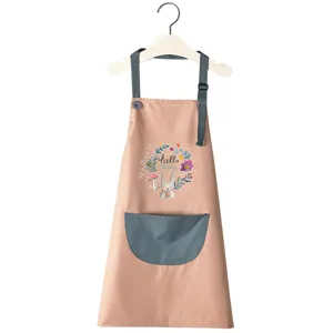 Schattig waterdicht kinder schort met konijnenprint voor schilderen en koken