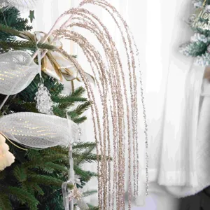 Christmas glitter cascading branches sparkling floral picks for holiday tree DIY home decorations