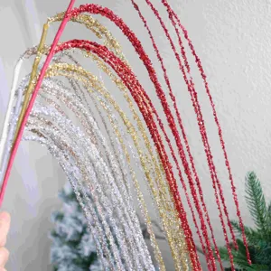 Christmas Tree Glitter Fireworks Branch DIY Hug Bucket Floral Arrangement Decorative Sequin Stick Holiday Party Decor