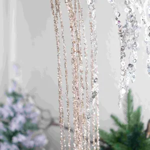 Christmas sparkling sequin hanging strings DIY floral arrangement holiday decor accessory